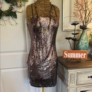 Windsor Sequin Mini Dress - Bronze